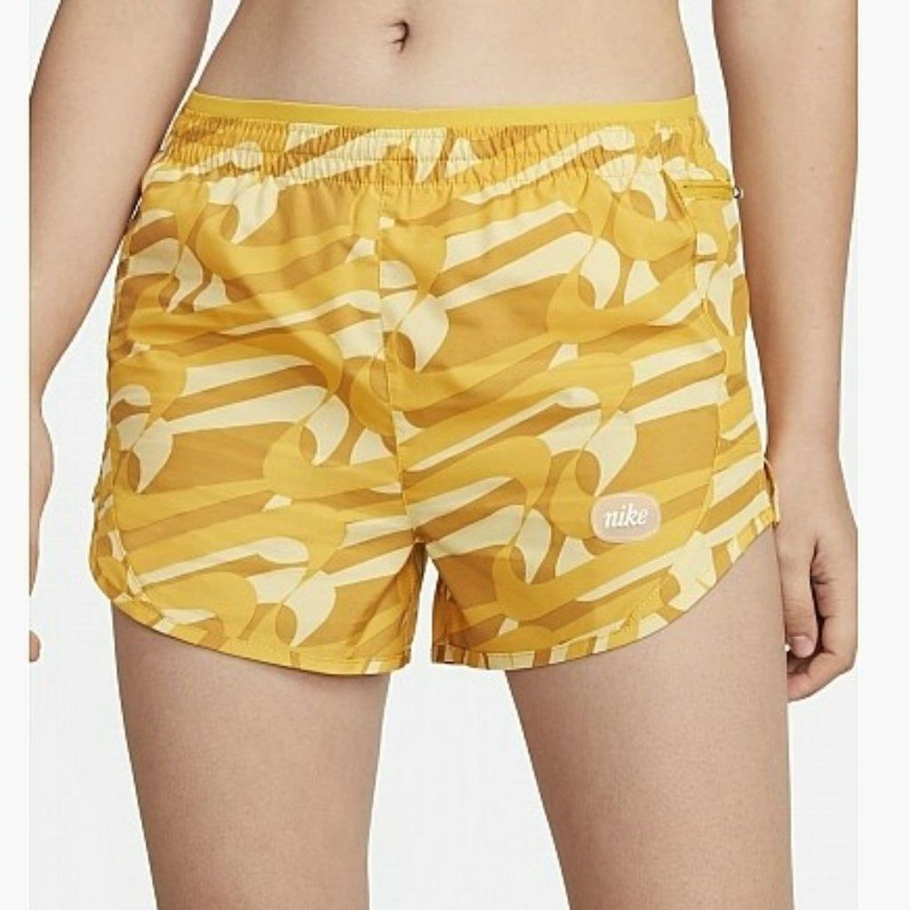Nike Dri-FIT Icon Clash Tempo Luxe Women's Running Shorts Yellow DQ6117-752 - Picture 4 of 13